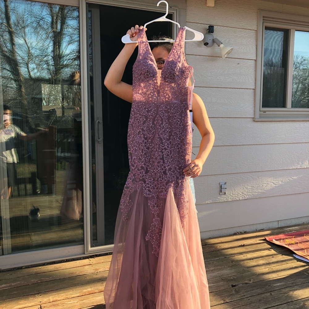 Mauve colored prom dress